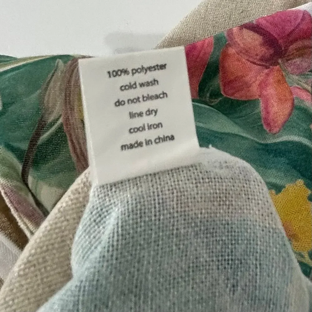 Tropical Pillow Cover Set of 3 Floral Flowers Island Coastal Beach Palms